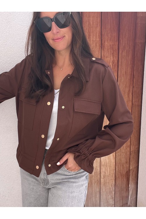 Veste chemise marron clair