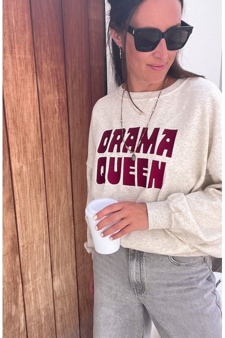Sweat Drama Queen gris clair