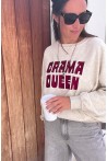 Sweat Drama Queen gris clair