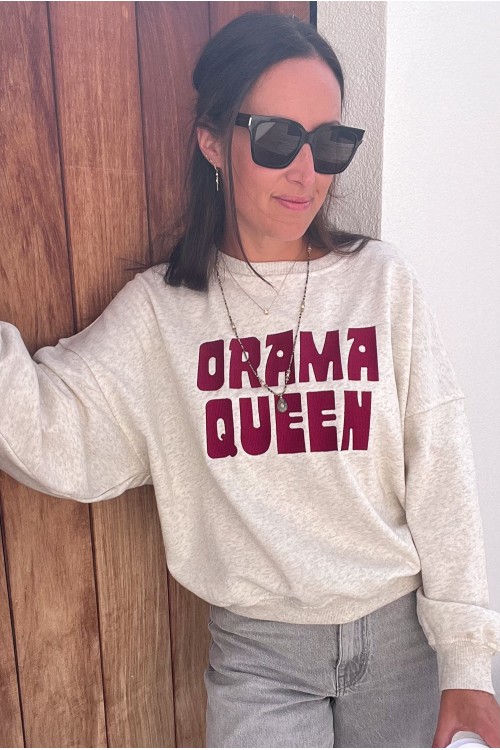 Sweat Drama Queen gris clair