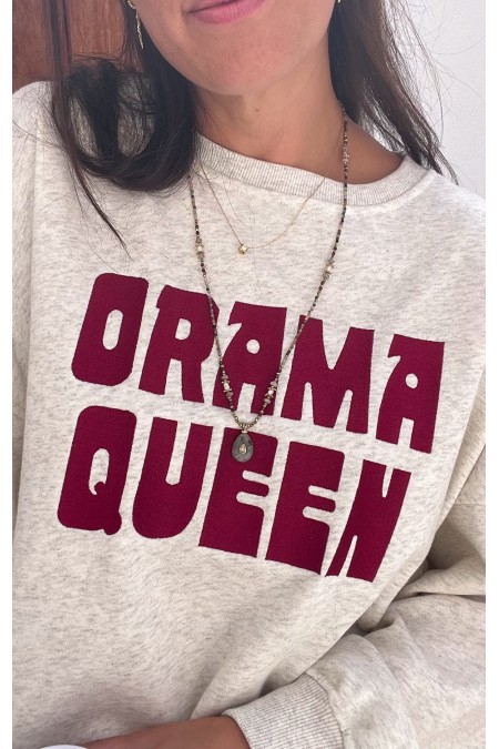 Sweat Drama Queen gris clair