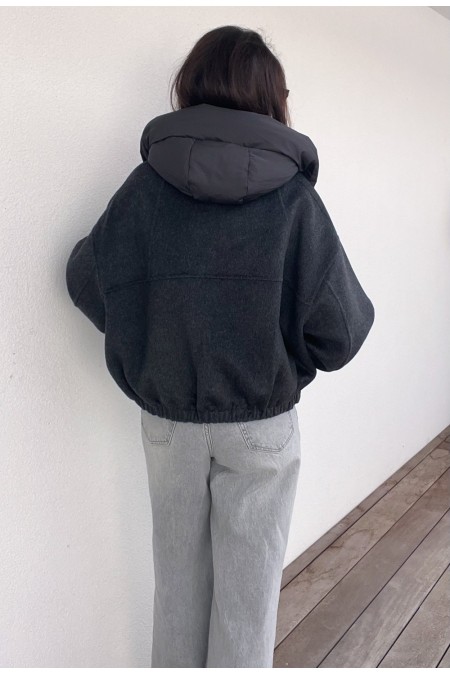 Veste grise bi-matière