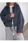 Veste grise bi-matière