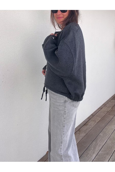 Veste grise bi-matière