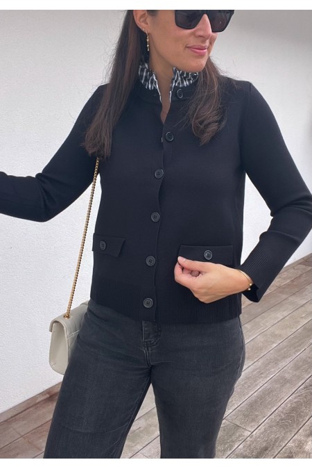 Gilet noir avec col intégré