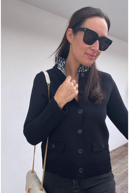 Gilet noir avec col intégré