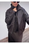Veste marron en simili cuir