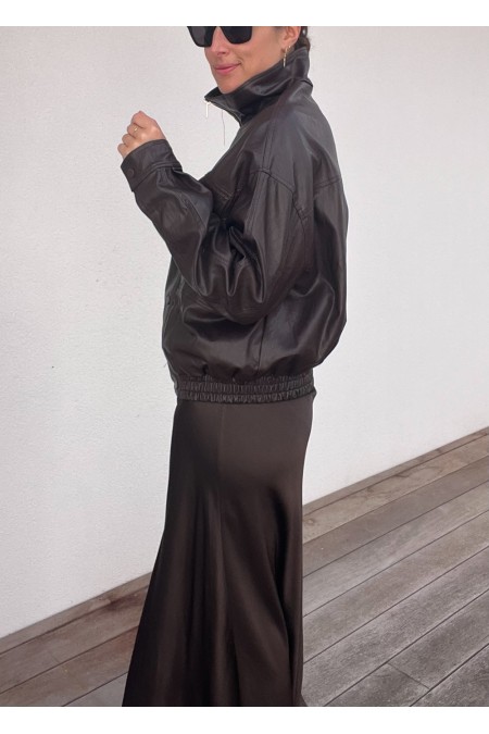 Veste marron en simili cuir