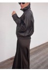 Veste marron en simili cuir