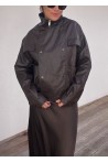 Veste marron en simili cuir