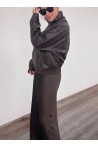 Veste marron en simili cuir