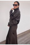 Veste marron en simili cuir