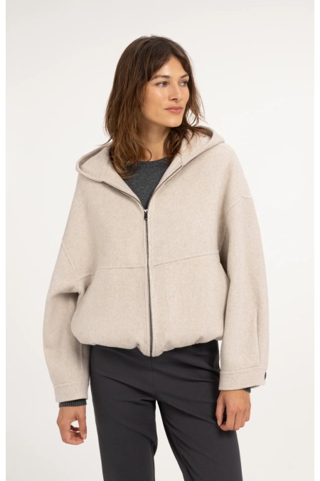 Veste à capuche écrue YAYA