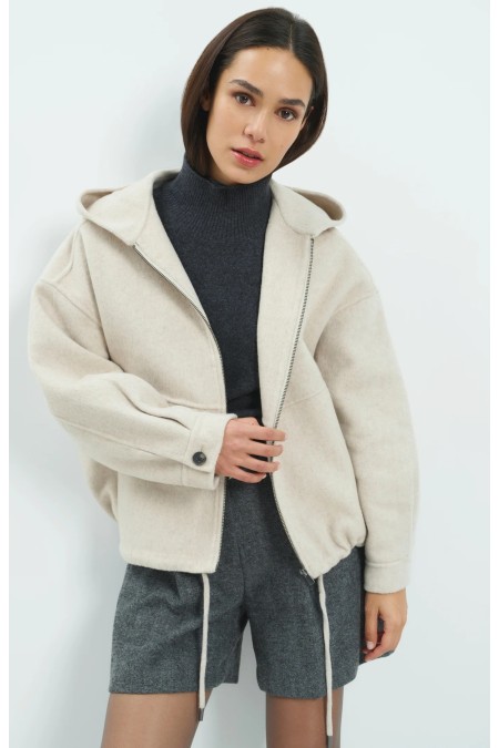 Veste à capuche écrue YAYA