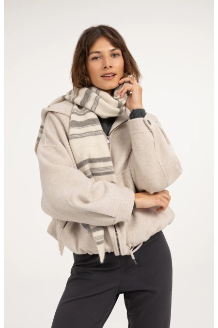 Veste à capuche écrue YAYA