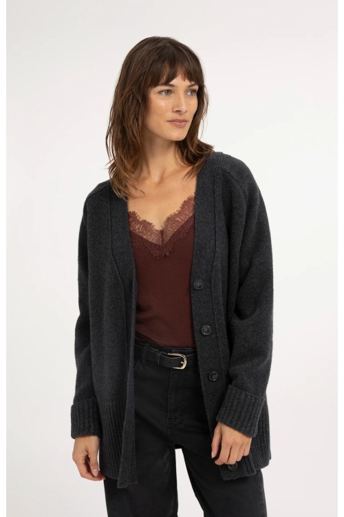 Gilet gris anthracite YAYA