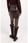 Jupe courte bordeaux simili YAYA