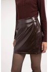 Jupe courte bordeaux simili YAYA