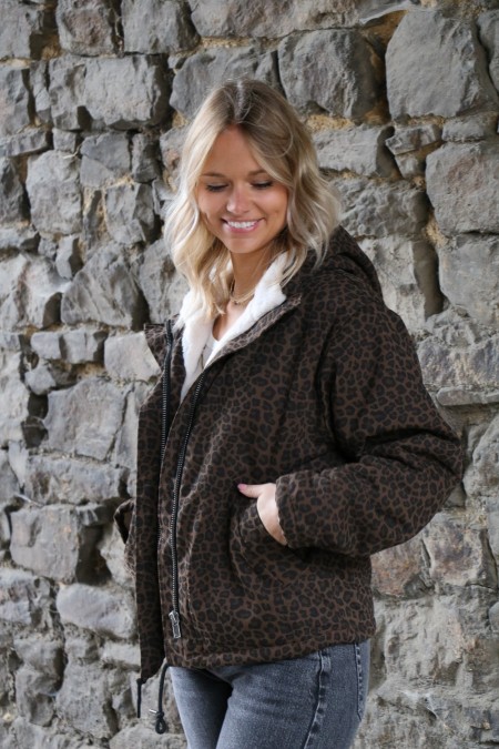 Veste courte léopard LAURE+MAX