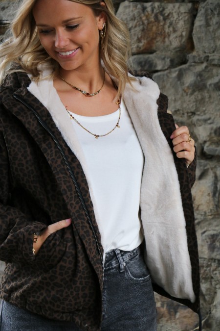 Veste courte léopard LAURE+MAX