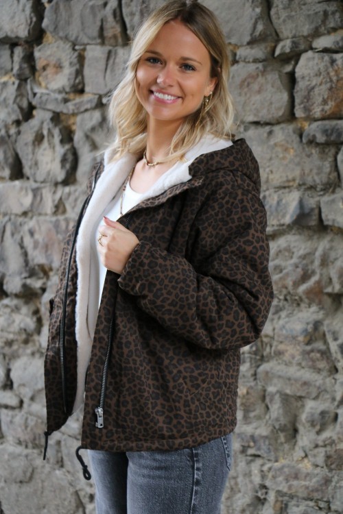 Veste courte léopard LAURE+MAX