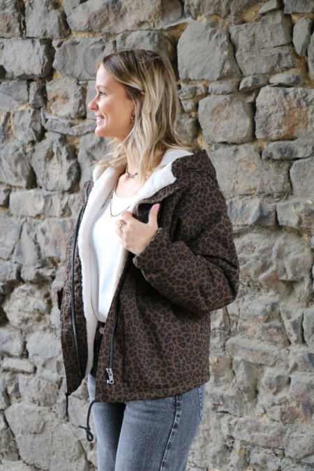 Veste courte léopard LAURE+MAX