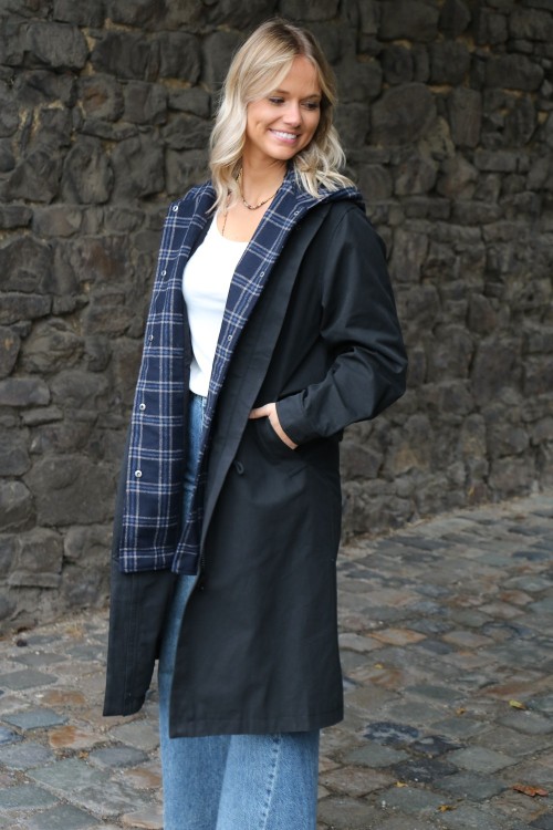 Parka noire avec doublure LAURE+MAX