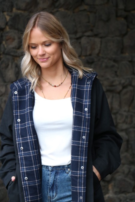 Parka noire avec doublure LAURE+MAX