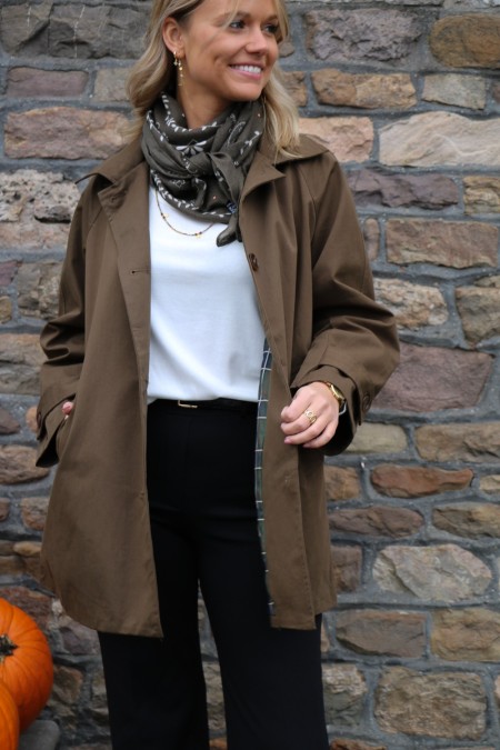 Trench kaki mi-long