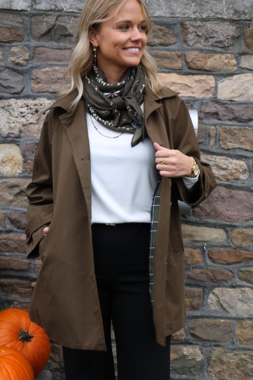 Trench kaki mi-long
