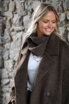 Petit foulard triangle marron