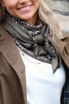Foulard bandana kaki mi-long