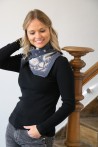Foulard gris foncé à motifs mi-long